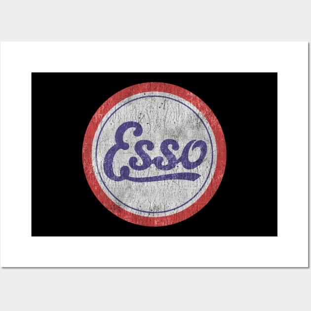 esso distressed vintage logo Wall Art by Amandeeep